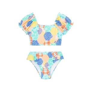 NWT Peek Kids Patterned Bikini Set 6-7 UPF 50